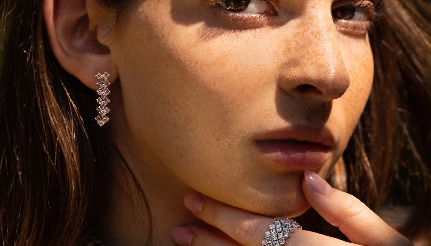 CIRO-jewelry-black-tie-josephine-earrings-rings-silver-white-gold-plated-cubic-zirconia_fotocredit-Sigrid-Mayer_Model-Natalie-Haffar